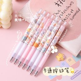 4pcs/set Cute Pink Press Gel Pen 0.5mm Student Office School Writing Stationery Signature