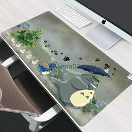 Mouse Pads Wrist Rests Anime Totoro Spirited Away Mouse Pad Cute Gamer Accessiores Desk Mat Gaming Mousepad Ghibli Miyazaki Pc Computer Keyboard Pads YQ231117