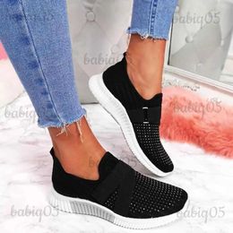 Dress Shoes 2023Fashion Women's Shoes Flat Soft Bottom Mesh Breathable Casual Sneakers Rhinestone Single Shoes Large Size Women Sports Shoes T231117