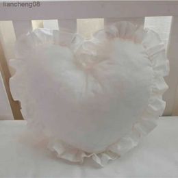 Cushion/Decorative Cotton Ruffled Love Heart Sofa Cushion Office Backrest Nap Bolster Travel Wedding Baby Gifts Toys Home Decor