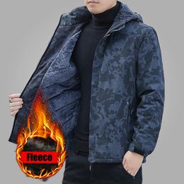 Men's Down Parkas Mens Jackets Fleece Military Hooded Outwear Jacket Waterproof Thick Warm Jacket Men Casual Coats Male Clothing Windbreaker 231117