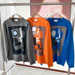 Men's Hoodies & Sweatshirts Designer 23 Autumn/Winter New Geometric Steed Pressed Rubber Printing Casual Round Neck Long Sleeve Sweater for Men and Women 24HI