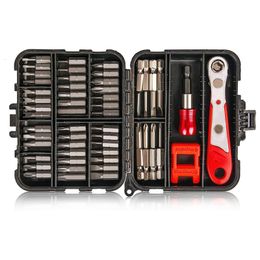 Screwdrivers 53pcs Multifunction Hex Screwdriver Bit Set 1/4 Inch Torque Ratchet Wrench Drive Socket Extension Magnetizer with 50pcs Hex Bits 230417