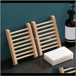 & Garden5 10Pcs Natural Wood Soap Dish Bathroom Aessories Home Storage Organiser Bath Shower Plate Durable Portable Tray Holder Di2605