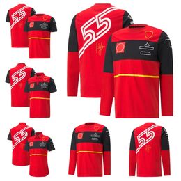 New F1 Formula One racing suit red short-sleeved team suit men's and women's breathable quick-drying T-shirt plus size customization