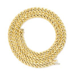 10kt Yellow Gold Plated Miami Cuban Link Chain 10k Necklace 24 Inches 9mm Box Lock Real