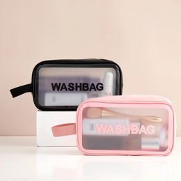 Evening Bags SEMORID Clear Makeup Bag PVC Waterproof Travel Toiletry Organizer Set Plastic Transparent Cosmetic Tote Thickened 231117