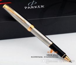 Parker Rollerball Pen Silver Golden Clip pens High Quality Office Writing Stationery Supplies promotion roller ball pen good4296354