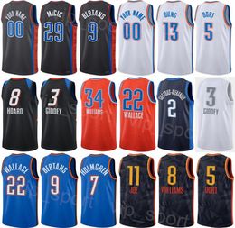 Printed Man Kids Basketball City Josh Giddey Jersey 3 Cason Wallace 22 Luguentz Dort 5 Jalen Williams 8 Chet Holmgren 7 Statement Pure Cotton Custom Name Number