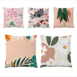 Pillow Decorative Cover Luxury Fashion Velvet Fabric Beautiful Flower Covers 45x45 Polyester Linen Art Home Decor E0757