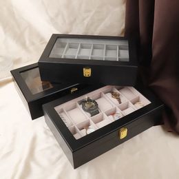 Watch Boxes Cases VANSIHO Luxury Wooden Box 2 3 5 6 10 12 Slots Wood Watches Storage Collection Case 231117