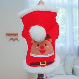 Dog Apparel Dogs Christmas Clothes Pet Red Warm Hooded Coat Winter Costume For Small Medium Festival Decoration Outfits Chihuahua