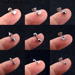 Stud 1PCS Gem Stainless Steel Earring Stud Cartilage Tragus Bar Helix Upper Ear Stud Charm Eardrop Women Fashion JewelryL231117