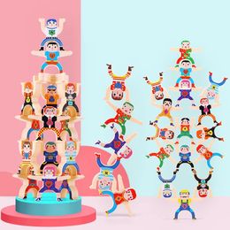 Other Toys DIY Montessori Balance Doll Building Blocks Board Stacking High Play Games Early Educational For Children Kids 231117