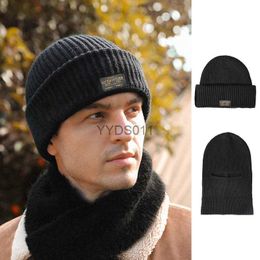 Beanie/Skull Caps Winter Knitted Balaclava Beanie Hat For Men 2 In 1 Full Face Cover Mask Ski Skate Cap Tactical Riding Earmuffs Bonnet Headgear YQ231117