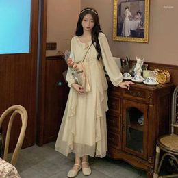 Casual Dresses SLPBELY Fairy Wind Sweet Spring Suit Women'S Thin Cold Department Halter Long Dress Cardigan Jacket Senior Two-Piece