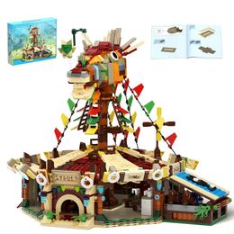 Other Toys MOC Breath Of The Wild Horse Head Station Building Blocks Set For Zeldaed Printed Bricks Wholesale Children Birthday Gifts 231117