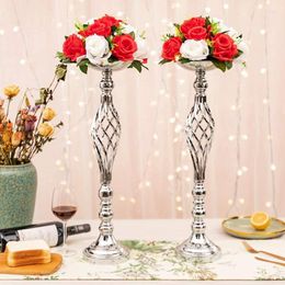 Candle Holders 2Pcs Metal Holder Romantic Wedding Centerpiece Stand European Restaurant Candlestick Party Table Flower Vase For Birthday