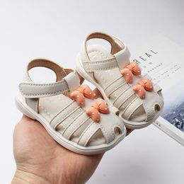 Sandals Baby Girls Cute Bow Knot Sandals Summer Soft Sole Flat Princess Dress Shoes Girl Infant Non-Slip Walking Shoes Footwear 230417