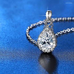 Pendant Necklaces Wholesale 10 Classic Water Drop Zircon Crystal Pendants Fashionable Simple And Elegant Ladies' Jewelry 2 Colors