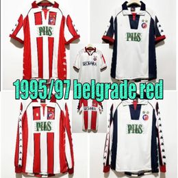 1995/1997Red Star Belgrade Retro classic soccer jerseys 1995 1996 1997 1999 2000 2001 Savicevic Pancev Prosinecki long sleeve short sleeve football shirt