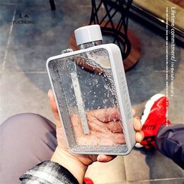 MoChic Moses A5 Flat Water Bottle Cup Grils Drinking for Portable Korean Creative Paper s 220309213P