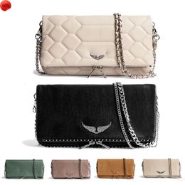 Designer Rock Swing Your Wings Zadig Voltaire bag womens tote handbag Shoulder man Genuine Leather wing chain Luxury black wallet quilted Cross body clutch bagsh6