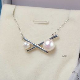 2023 New Style Tiffanyliis Pendant Necklaces Diy Jewellery Accessories S925 Sterling Silver t Home x Double Beads Fashion Pearl Pendant Accessories Empty Holde