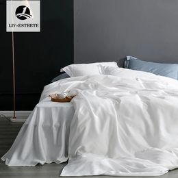 Bedding sets LivEsthete 100 Silk Nature Pure Natural Fabric Home Duvet Cover Pillowcase Bed Sheet Bedspread Set 231117