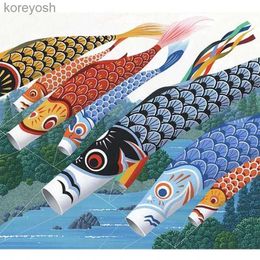 Kite Accessories 40cm Japanese Carp Windsock Streamer Fish Flag Kite Cartoon Fish Colourful Windsock Carp Wind Sock Flag Koinobori Gift NewL231118