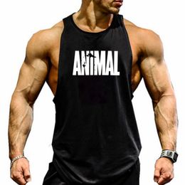 Mens TShirts Cotton Sleeveless shirt animal Bodybuilding Workout Tank Tops Muscle Fitness Shirts Male Gym Skull Beast Stringer Vest 230418