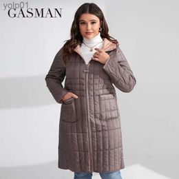 Women's Down Parkas GASMAN Women's Winter Down Jacket Plus Size Long Classic Design Zipper Pocket Women Coat Leisure Parkas 81861L231118