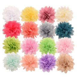 Headwear Hair Accessories 120pcs 2.5inch Chiffon Flowers Chiffon Foldover Flowers Fashion Hair Accessories for Girls Hair Bows Hairclip Headbands 231118