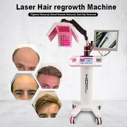 Multifunctional Diode Laser 650nm Hair Regrowth Scalp Care Machine 5 in 1 Anti Hair Loss Oil Control Pigment Remove High Frequency Hair Beauty Salon