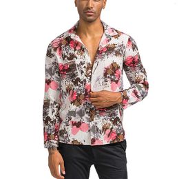 Men's T Shirts Large For Men Mens Ethnic Style Vintage Floral Printing Long Sleeve Loose Designer Shirt Pack Variety