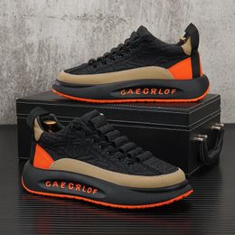 Dress Shoes Leather Casual Board Summer Breathable Sports Soft Sole Elevated Lace up High Top Cloth Fashion 231117