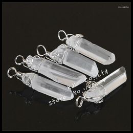 Pendant Necklaces 1 Pcs 2023 Charming Natural Gem Stone Clear Crystal Fashion Quartz Pendants Silver Plated Jewellery