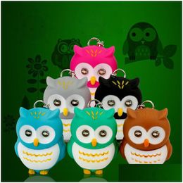 Party Favor Lovely Animal Owl Led Flashlight Keychain Keyring With Sound Toys Kids Birthday Gifts Promotion Souvenir Za4555 Drop Del Dhqcw