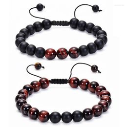 Strand Fashion Classic Red Tiger Eye Frosted Stone Lover's Bracelet Hand Beaded Yoga Braided String Natural Jewellery