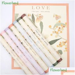 Packing Paper Wholesale Packaging Paper 20Pcs Garden Series Flower Bouquet Wrap Gift Shop Floral Valentines Day Drop Delivery Office S Dh6Zr