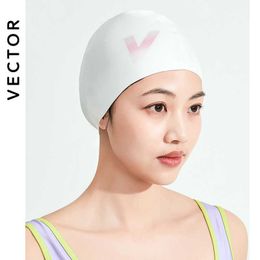 Swimming caps VECTOR Elastic Silicon Rubber Waterproof Protect Ears Long Hair Sports Swim Pool Hat Free Size Swimming Cap for Men Women Adults P230418