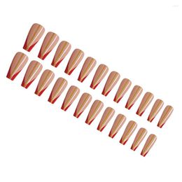 False Nails 1/2/3 Coffin Fake Nail Scratch Resistant Artificial Press-on Fingernails Strong Viscosity Adjustable Manicure Stickers Type 33