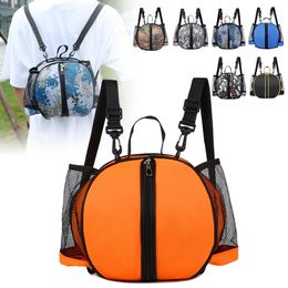 Outdoor Bags Mesh Shoulder Soccer Ball Portable Carrying Bag Elastic Removable Strap Hook with Zipper for Sports 230418