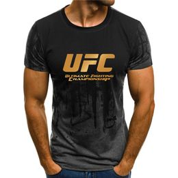 Mens TShirts MMA Fighting Solid Color Tshirt 3D Printing Loose Breathable Quickdrying Boxing Suit Street ONeck Oversized Top 230417