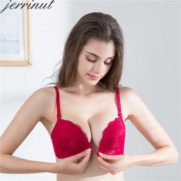 Bras Jerrinut Front Closure Bras For Women Underwear Sexy Lace Bralette Push Up Brassiere BH Wireless Bra Breathable Soutien Gorge P230417