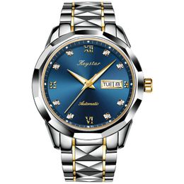 New Trendy Men's Automatic Mechanical Watch for Men and Women, All Stainless Steel Sapphire Waterproof Luminous Couple Models