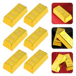 Decorative Flowers 6 Pcs Pirate Decor Gold Bar Door Stop Artificiales Para Plastic Ornament Brick Gift Simulation