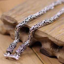 Chains S925 Silver Thai Handmade Antique Diameter 2.5Mm Men And Women Necklace 45 Cm (18 Inches)