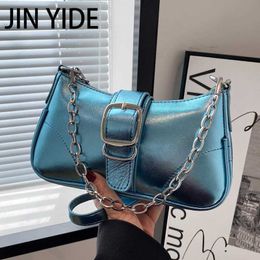 Shoulder Bags 2023 Elegant Women Chic Armpit Bags Handbags Wedding Evening Clutch Designer Chain Shoulder Bag Shine PU Leather Crossbody Bags