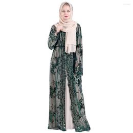 Ethnic Clothing Clothes Muslim Abaya Women Kaftan Dress Modest Jilbab Sequin Islamic Turkish Long Casual Muslimah Dubai